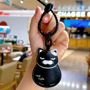 Black Cat Keychain Bag Charm, NEW